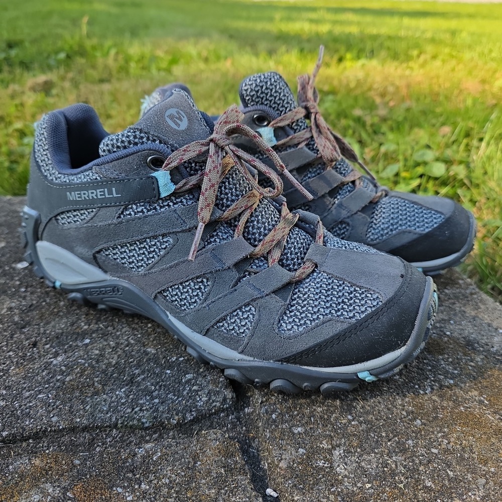 Merrell Gray and Teal Women's Athletic Hiking Shoes